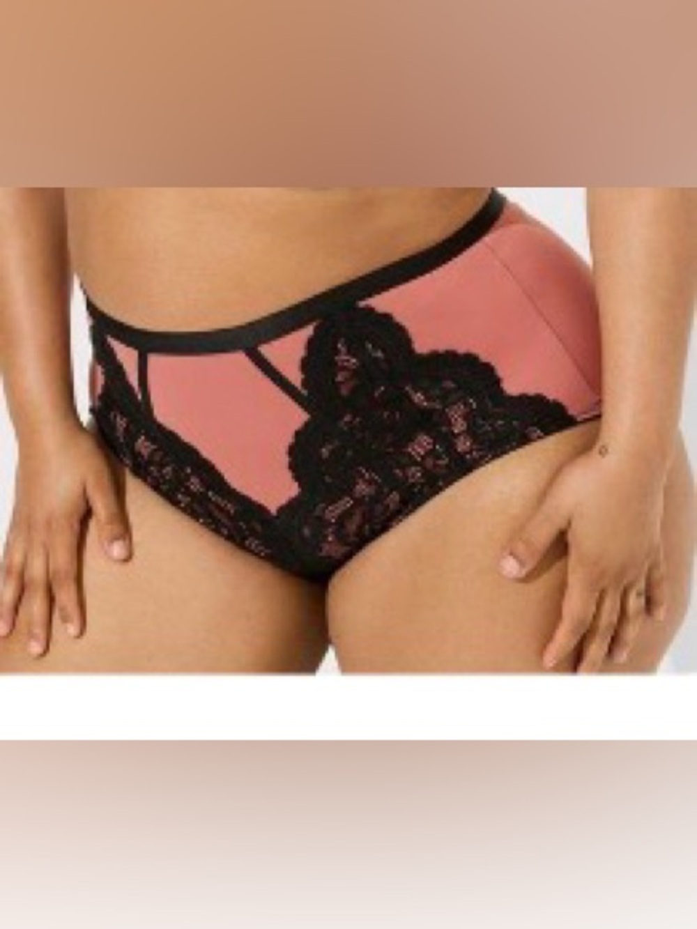 TORRID | Rose Pink Smoothing Briefs with Black Lace Trim | Size 4x